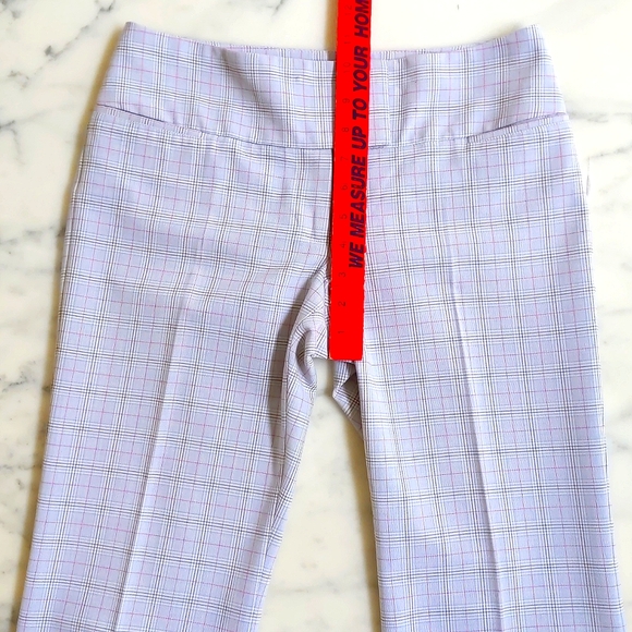 NWOT. Vintage Express Design Studio Rayon Blended Lightweight Plaid Flare Pants. - Picture 2 of 7